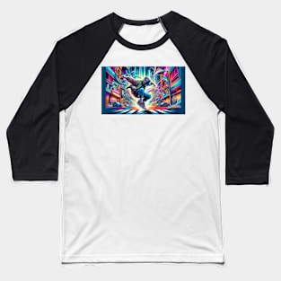 Neon Glide: The Urban Dance of Light and Shadow Baseball T-Shirt